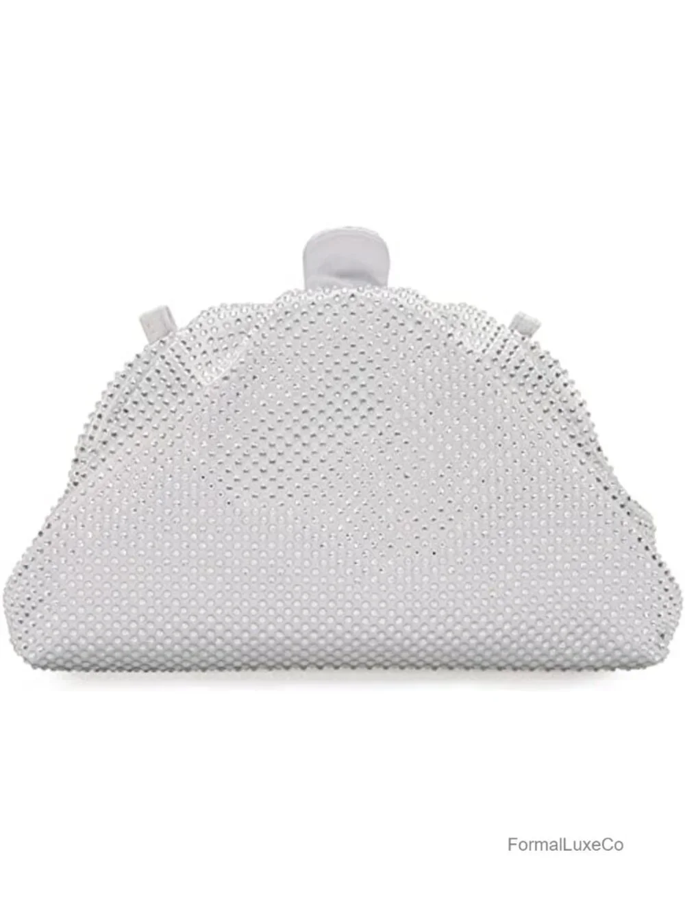 Rhinestone Crystal Frame Clutch Evening Bag Party Pleated Convertible Chain